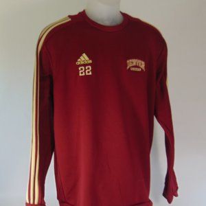 adidas Red Crewneck Sweater with Gold Accents